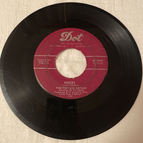 The Fontaine Sisters Voices/Lonesome Lover Blues 45RPM Dot Records 1956 - Picture 1 of 12